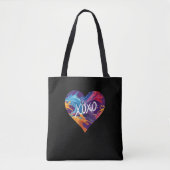 Kleurrijke hart XOXO-zwart Tote Bag (Voorkant)