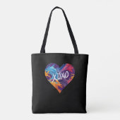 Kleurrijke hart XOXO-zwart Tote Bag (Achterkant)