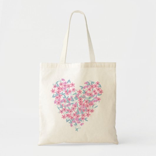 Kleurrijke hartbloemen tote bag (Voorkant)