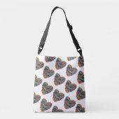 Kleurrijke harten all-over-print crossbody tas (Achterkant)