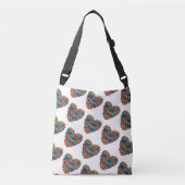 Kleurrijke harten all-over-print crossbody tas (Voorkant)