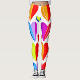 Kleurrijke harten Bliss: Stijlvol patroon Leggings