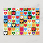 Kleurrijke harten, briefkaart (Voorkant)