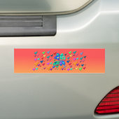 kleurrijke harten bumpersticker (Op auto)