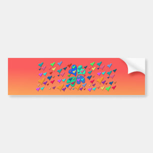 kleurrijke harten bumpersticker