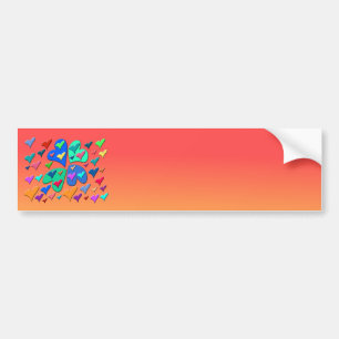 kleurrijke harten bumpersticker
