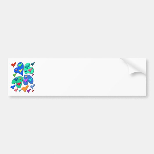 kleurrijke harten bumpersticker (Voorkant)