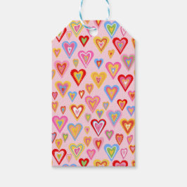 kleurrijke harten cadeaulabel