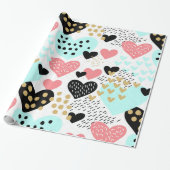 kleurrijke harten cadeaupapier (Uitgerold)