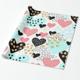 kleurrijke harten cadeaupapier