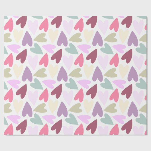 kleurrijke harten cadeaupapier (Vlak)