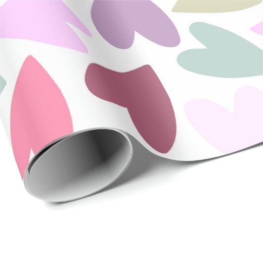 kleurrijke harten cadeaupapier (Rol Hoek)