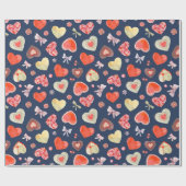 kleurrijke harten cadeaupapier (Vlak)