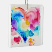 Kleurrijke harten Cluster, grillige liefde symbool Keramisch Ornament (Rechts)