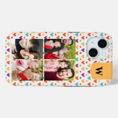 Kleurrijke Harten Custom Monogram 4-Foto's Case-Mate iPhone Case (Achterkant (horizontaal))