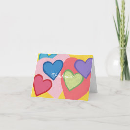 Kleurrijke harten Dank u Kaarten