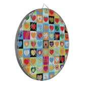 Kleurrijke harten dartbord (Voorkant Links)