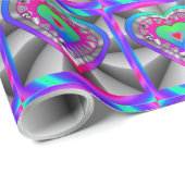 Kleurrijke Harten die Hart verpakken Cadeaupapier (Rol Hoek)