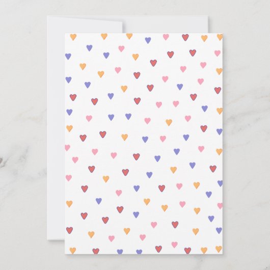 Kleurrijke harten een klein lieverd Baby shower Kaart (Achterkant)