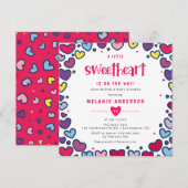 Kleurrijke harten een klein lieverd Baby shower Kaart (Voorkant / Achterkant)