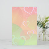 Kleurrijke harten en ballonnen Abstract ontwerp Briefpapier (Staand voorkant)
