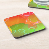 Kleurrijke harten en ballonnen Abstract ontwerp Drankjes Onderzetter (Linkerzijde)