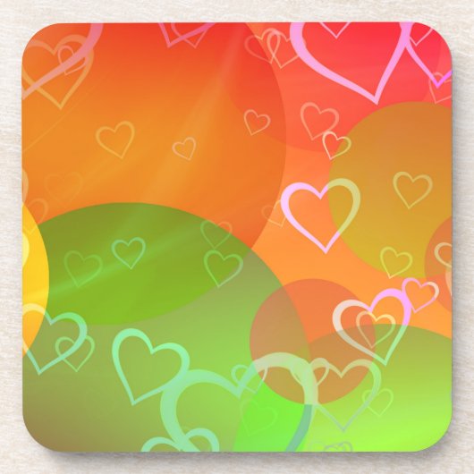 Kleurrijke harten en ballonnen Abstract ontwerp Drankjes Onderzetter (Voorkant)
