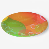 Kleurrijke harten en ballonnen Abstract ontwerp Papieren Bordje (Gekanteld)