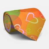 Kleurrijke harten en ballonnen Abstract ontwerp Stropdas (Opgerold)