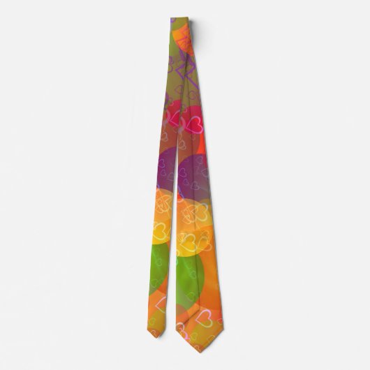 Kleurrijke harten en ballonnen Abstract ontwerp Stropdas (Achterkant)