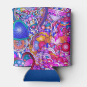 Kleurrijke harten en bloemen Abstract, persoonlijk Blikjeskoeler (Achterkant)