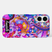 Kleurrijke harten en bloemen Abstract, persoonlijk Case-Mate iPhone Case (Achterkant (horizontaal))