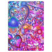 Kleurrijke harten en bloemen Abstract, persoonlijk Klembord (Achterkant)