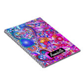 Kleurrijke harten en bloemen Abstract, persoonlijk Notitieboek (Rechterzijde)