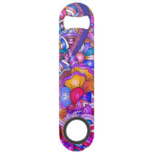 Kleurrijke harten en bloemen Abstract, persoonlijk Speed Flessenopener (Achterkant)