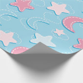 Kleurrijke harten en sterren patch 3D inpakpapier (Hoek)