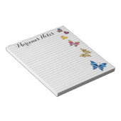 Kleurrijke harten en vlinders achtergrond, aangepa notitieblok (Schuin)