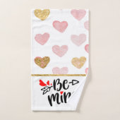 Kleurrijke harten en zwarte tekst zijn van mij bad handdoek (Handdoek)