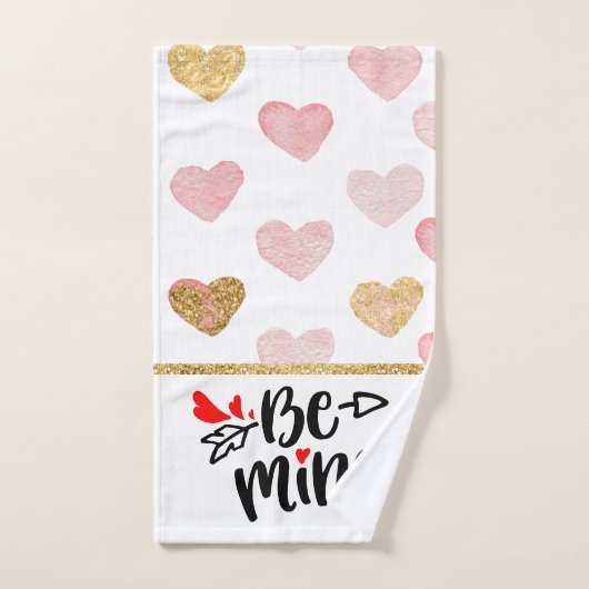Kleurrijke harten en zwarte tekst zijn van mij bad handdoek (Handdoek)