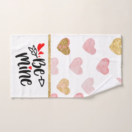 Kleurrijke harten en zwarte tekst zijn van mij bad handdoek (Handdoek)