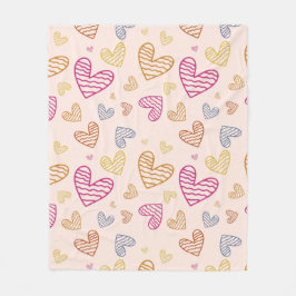 kleurrijke harten fleece deken