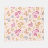 kleurrijke harten fleece deken (Voorkant (Horizontaal))