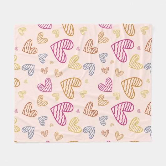 kleurrijke harten fleece deken (Voorkant (Horizontaal))