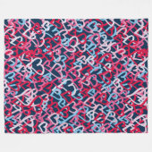 Kleurrijke harten - Graffiti-stijl Fleece Deken (Voorkant (Horizontaal))