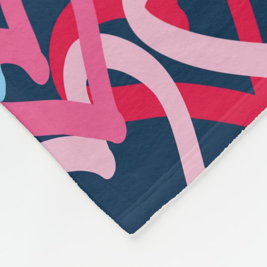 Kleurrijke harten - Graffiti-stijl Fleece Deken (Hoek)