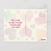 Kleurrijke harten Happy Valentines Day Briefkaart (Achterkant)