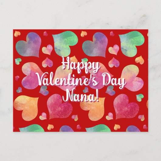 Kleurrijke harten Happy Valentines Day Briefkaart (Voorkant)