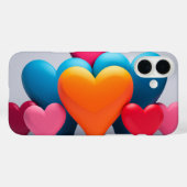 Kleurrijke harten in 3D Case-Mate iPhone Case (Achterkant (horizontaal))
