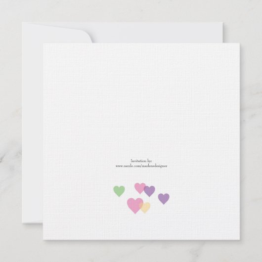 kleurrijke harten kaart (Achterkant)