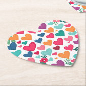 Kleurrijke harten kartonnen onderzetters (Gekanteld)